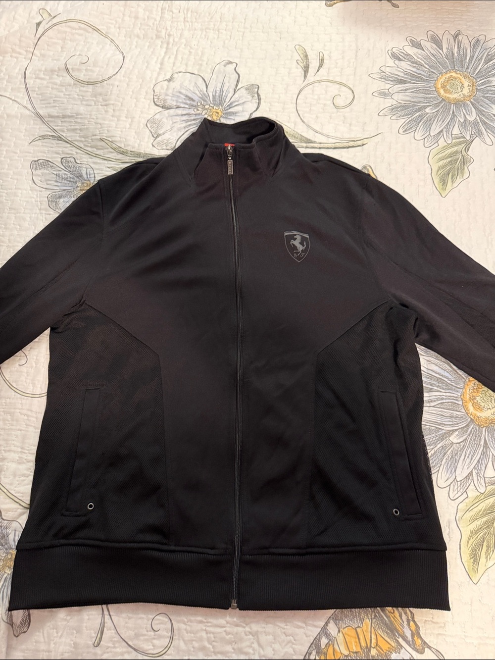 Puma Black Lightweight Full-Zip Jacket with Tonal Shield